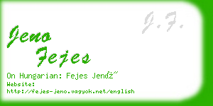 jeno fejes business card